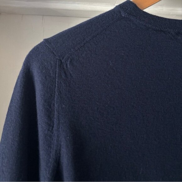 Jenni Kayne Sweater Hudson Crewneck 100% Merino Wool Navy Blue Size M - Picture 9 of 14